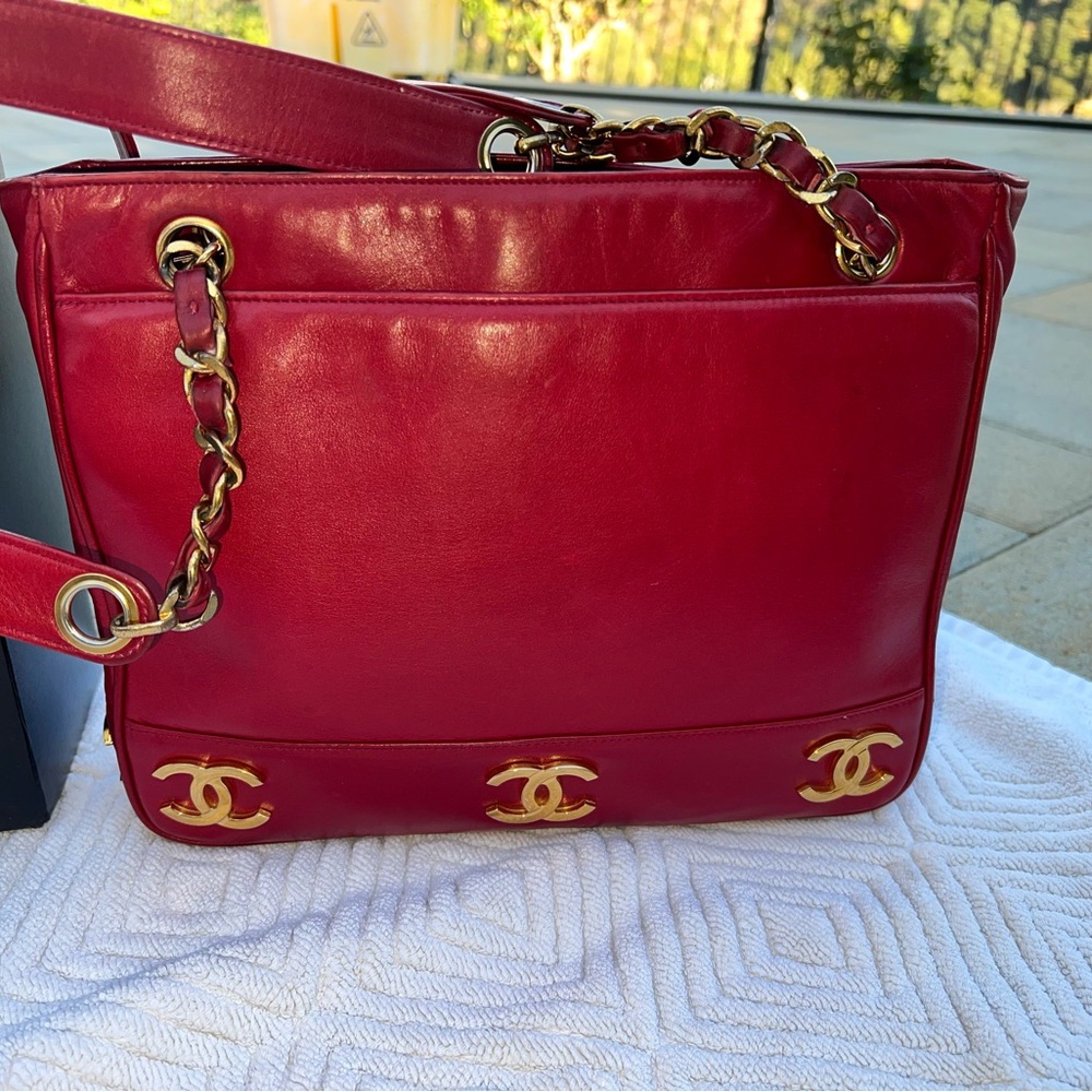 ❤️ Authentic Chanel 24K Gold plated Tote shoulder Bag